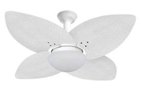 Ventilador Teto Jet Aspen Venti-Delta Branco Rattan Branca