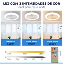 Ventilador Teto Lampada Led Controle Remoto E27 Ajustável 16,5w 110v/220v