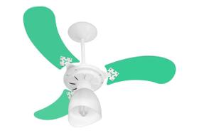 Ventilador Teto New Baby Colors 3 Pás Mdf Branco/Verde 220V