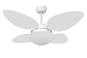 Ventilador Teto Pétalo Branco 4 Pás MDF Laqueadas Branco110V Ventilador Teto Pétalo Branco 4 Pás MDF Laqueadas Branco110V
