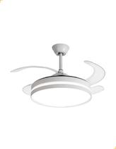Ventilador Teto Plafon Air Signo Retrátil Branco Iluminação Luminária Led 3 Cores Dimerizável Controle Remoto 4 Pás Moderno Bivolt Economico Casa