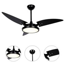 Ventilador Teto Preto Maragogi 150W Ventex Silencioso 3 Pás Com Led Luz 24W Potente Sala Quarto Eco Ventilador Teto Preto Maragogi 150W Ventex Silencioso 3 Pás Com Led Luz 24W Potente Sala Quarto Eco
