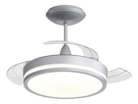 Ventilador Teto Retrátil Controle 3 Pás Mini Cromado - 91 Cm