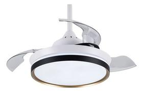 Ventilador Teto Retrátil Embuled Breeze Home Preto/dourado Estrutura Branco Pás Transparente Diâmetro 920 Mm Frequência