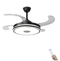 Ventilador Teto Retrátil Led Controle Remoto e Som Bluetooth Preto