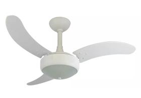 Ventilador Teto Sala Quarto Luxo Silencioso Branco E27 127V