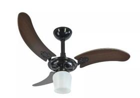 Ventilador Teto Sala Quarto Potente Silencioso Preto 127V