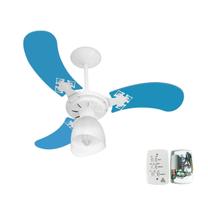 Ventilador Teto Super Baby Colors 3 Pás Mdf Branco/Azul 220V