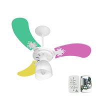 Ventilador Teto Super Baby Colors 3 Pás Mdf Branco/Feminino 110V - Venti-Delta
