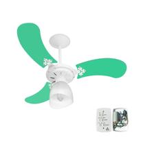 Ventilador Teto Super Baby Colors 3 Pás Mdf Branco/Verde 110V