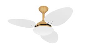 Ventilador Teto Trevo Turbo Dourado 3 Pás Mdf Ventax 220V