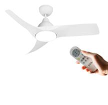 Ventilador Teto Turbo Vento 3 Pas Led Bivolt Branco Prata Controle 3 opções de Iluminação LED Desing Moderno e Elegante