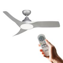 Ventilador Teto Turbo Vento 3 Pas Led Bivolt Branco Prata Controle 3 opções de Iluminação LED Desing Moderno e Elegante