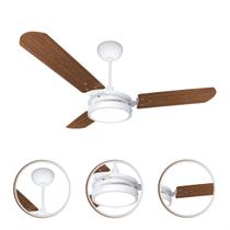 Ventilador Teto Ventex 150W Valen Led 18W Turbo Silencioso Econômico 3 Pás MDF 3 Velocidades Potente Ventilador Teto Ventex 150W Valen Led 18W Turbo Silencioso Econômico 3 Pás MDF 3 Velocidades Potente