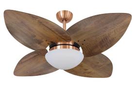 Ventilador Teto Volare Cobre Dunamis Rádica Imbuia 220V