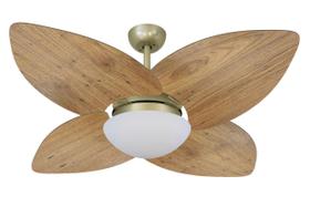 Ventilador Teto Volare Gold Vidro Dunamis Rádica Freijó 127V