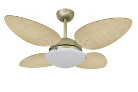 Ventilador Teto Volare Ouro Velho Pétalo Palmae Natural 127V