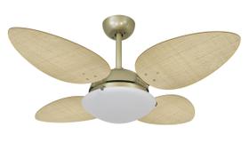 Ventilador Teto Volare Ouro Velho Pétalo Palmae Natural 220V