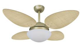 Ventilador Teto Volare Ouro Velho Pétalo Palmae Natural 220V