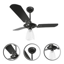 Ventilador Teto Yris 150W Ventex Preto Silencioso Turbo Vento Potente Econômico Quarto Sala Cozinha