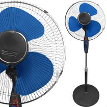 Ventilador Torre Coluna Pedestal 3 Pás Preto 220V 45W Calor 3 Velocidades