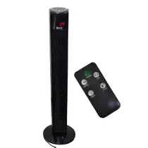 Ventilador Torre Grande 70W Giratorio Oscila Silencioso 3 Velocidades Ajustaveis Controle Visor Led Sol Verao Calor Quarto Sala Casa