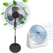 Ventilador Torre Pedestal 127V 45W + Mini Ventilador Recarregável Sem Fio