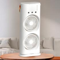 Ventilador Torre Usb Duplo Potente Mesa Led Ar Frio