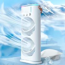 Ventilador Torre Usb Duplo Potente Mesa Led Resfriamento