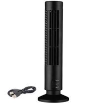 Ventilador Torre Vertical USB 2 Velocidades Mesa Escritorio Cabeceira Quarto Sala Calor Sol Verao Dia Quente