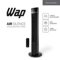 Ventilador Torre WAP Air Silence 127v funcionamento silencioso Para Ambientes com Oscilante e 3 Velocidades