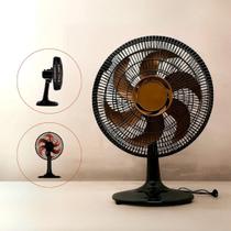 Ventilador Turbo Silencioso 6 Pás 40cm Preto Bronze De Mesa 40 Cm Preto Bronze Plástico