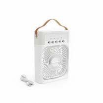 Ventilador Umidificador de Mesa Recarregável com LED e Timer Refresco Instantâneo