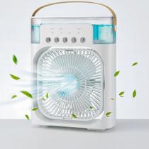 Ventilador Umidificador Portátil de Mesa 4 em 1 com Cooler para Gelo com Filtro Perfumante USB