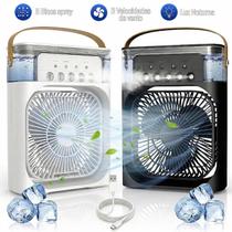 Ventilador Umidificador Portátil Refrigeração De Ar Led Reservatório De Água Usb Ventilador Umidificador Portátil Refrigeração De Ar Led Reservatório De Água Usb