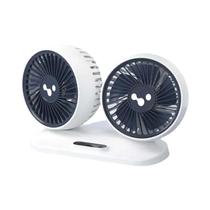 Ventilador USB Para Carro Com Duas Cabeças, 3 Velocidades, Ajustável Em 360 Graus, Ventilador De Ar