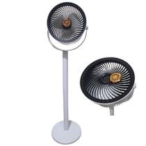 Ventilador Vertical Mesa Chao 5 Velocidades Aromaterapia Altura Ajustavel USB Bateria Recarregavel Calor Sol Verao