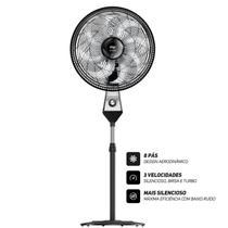 Ventilador WAP Flow Turbo Eco 50cm 8 Pás 180W Silencioso 2 em 1 Mesa e Parede com 3 Velocidades Econômico 127V