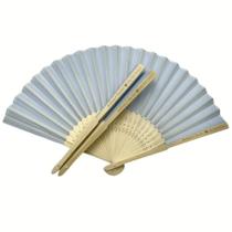 Ventiladores de casamento dobráveis à mão, LED, azul celeste, seda e bambu (20 unidades) Ventiladores de casamento dobráveis à mão, LED, azul celeste, seda e bambu (20 unidades)