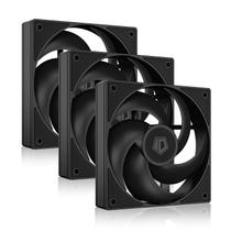 Ventiladores de gabinete de computador ID-COOLING AS-120-K Trio 120 mm, pacote com 3