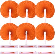 Ventiladores de mão dobráveis de papel decorativo Bestage 20 unidades laranja Ventiladores de mão dobráveis de papel decorativo Bestage 20 unidades laranja