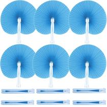 Ventiladores de mão dobráveis de papel decorativo Bestage Blue (pacote com 20) Ventiladores de mão dobráveis de papel decorativo Bestage Blue (pacote com 20)