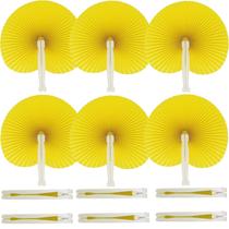 Ventiladores de mão dobráveis de papel decorativo Bestage Yellow (20 unidades) Ventiladores de mão dobráveis de papel decorativo Bestage Yellow (20 unidades)