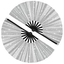 Ventiladores de mão dobráveis Tkocisa Glitter para Line Dancing Silver