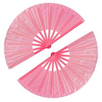 Ventiladores de mão dobráveis Tocisa, pacote com 2 unidades, Clack for Party Pink