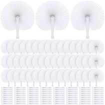 Ventiladores de papel Aodaer, pacote 120, brancos com alças de plástico de 14,5 cm