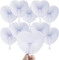 Ventiladores de papel portáteis dobráveis Bestage 60 unidades brancas com alça de plástico Ventiladores de papel portáteis dobráveis Bestage 60 unidades brancas com alça de plástico