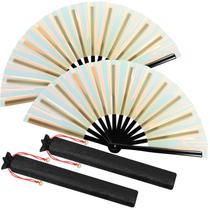 Ventiladores de seda dobráveis à mão Maitys Tai Ji para homens e mulheres, pacote com 2 Ventiladores de seda dobráveis à mão Maitys Tai Ji para homens e mulheres, pacote com 2