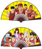 Ventiladores dobráveis, 2 peças de pano para ventiladores portáteis Anime Slams Dunks Ventiladores dobráveis, 2 peças de pano para ventiladores portáteis Anime Slams Dunks