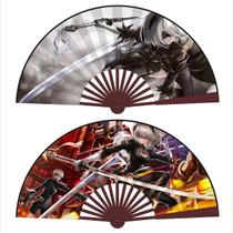 Ventiladores dobráveis Anime Nier: pano portátil Automatas e bambu Ventiladores dobráveis Anime Nier: pano portátil Automatas e bambu
